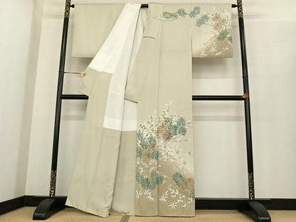 平和屋着物●訪問着　枝花文　暈し染め　正絹　逸品　AABF0246fy