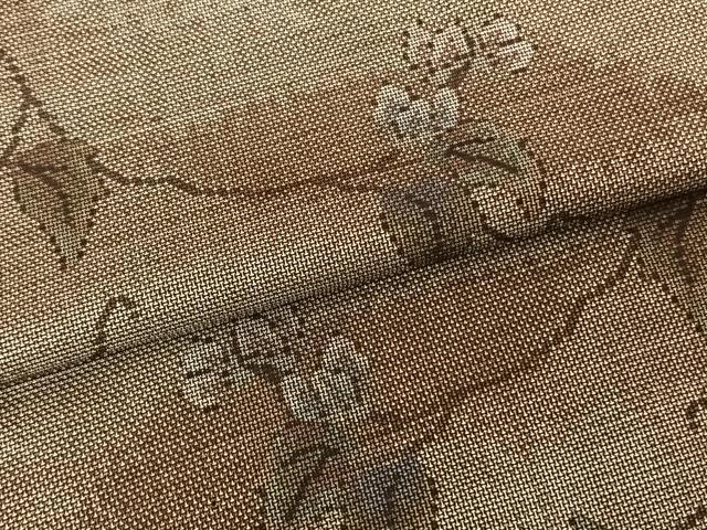 平和屋着物○本場大島紬 カタス9マルキ 枝花文 正絹 逸品 AABF0248fy