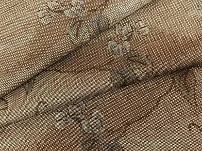 平和屋着物●本場大島紬　カタス9マルキ　枝花文　正絹　逸品　AABF0248fy