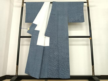平和屋着物●木下正夫　江戸小紋　訪問着　唐草花文　正絹　逸品　AABF0251fy