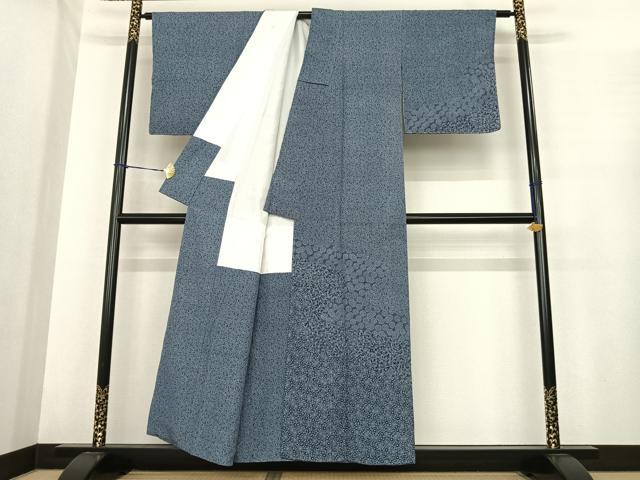 平和屋着物●木下正夫　江戸小紋　訪問着　唐草花文　正絹　逸品　AABF0251fy