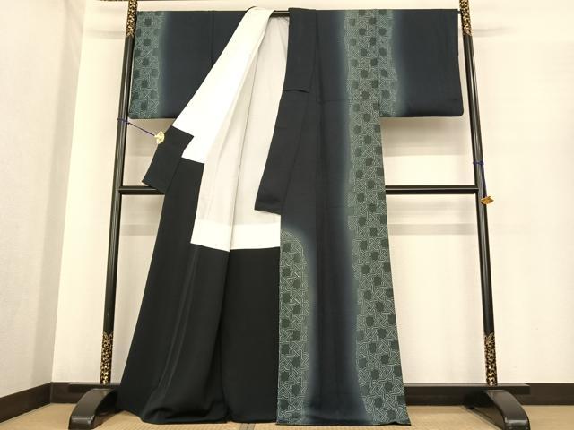 平和屋着物●訪問着　ケルト文様　暈し染め　正絹　逸品　AABF0253fy