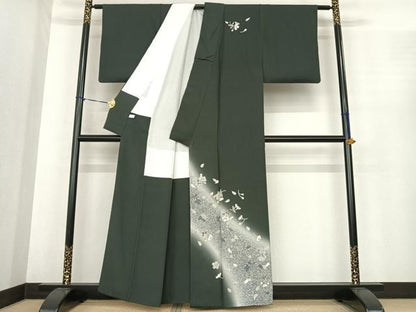 平和屋着物●世界的ファッションデザイナー　山本寛斎　kansaiブランド　訪問着　舞花文　暈し染め　金彩　正絹　逸品　AABF0257fy
