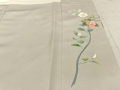 平和屋着物●訪問着　友禅　作家物　中国三大刺繍　相良刺繍　枝花文　暈し染め　金彩　正絹　逸品　AABF0262fy