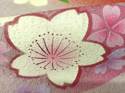平和屋着物●豪華振袖　舞花文　暈し染め　正絹　逸品　AABF0264fy