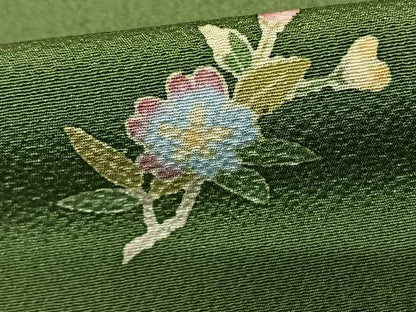 平和屋着物●本加賀友禅作家　柿本市郎　訪問着　枝花文　正絹　逸品　AABF0266fy
