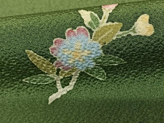 平和屋着物●本加賀友禅作家　柿本市郎　訪問着　枝花文　正絹　逸品　AABF0266fy