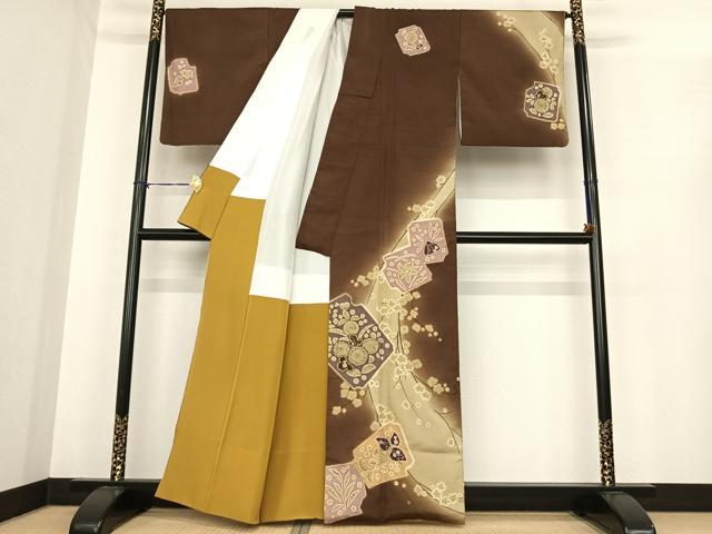 平和屋着物●石川県指定無形文化財　牛首紬　白山工房　手織り　辻が花　絞り　暈し染め　正絹　逸品　AABF0267fy