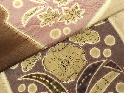 平和屋着物●石川県指定無形文化財　牛首紬　白山工房　手織り　辻が花　絞り　暈し染め　正絹　逸品　AABF0267fy