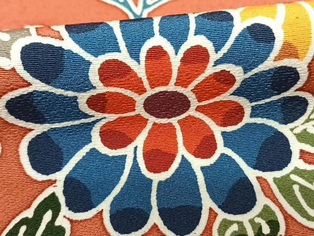 平和屋着物●豪華振袖 型染め 花鳥文 暈し染め 正絹 逸品 未使用 AABF0268fy