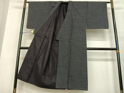 平和屋着物●男性 紬 アンサンブル 霞文 正絹 逸品 AABF0276fy