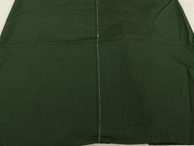 平和屋着物●男性　馬乗り袴　紬地　千歳緑色　正絹　逸品　未使用　AABF0277fy