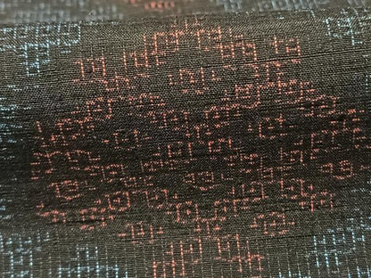 平和屋着物●結城紬 80亀甲 扇文 正絹 逸品 未使用 AABF0278fy