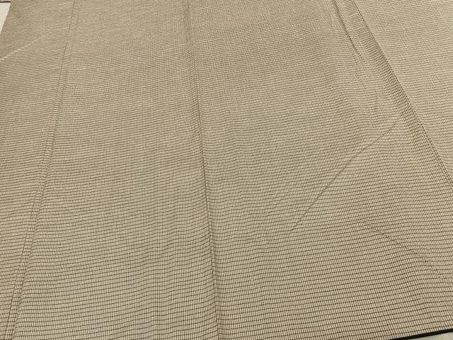 平和屋着物●上質な紬　格子　正絹　逸品　AABF0280fy