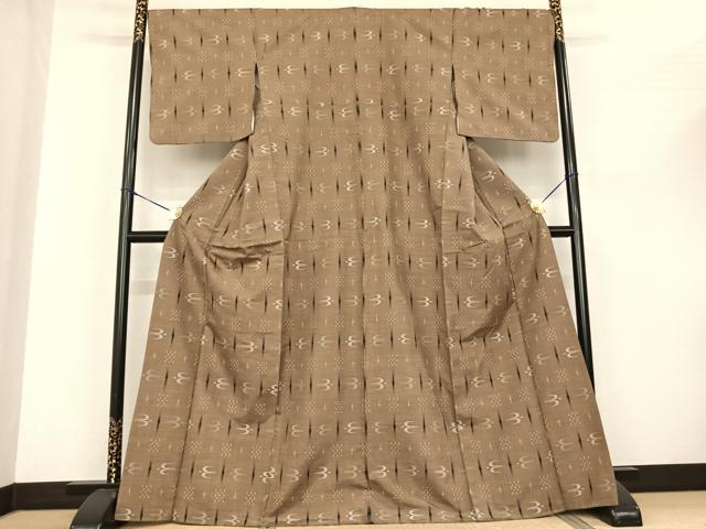 平和屋着物●上質な紬　琉球絣　正絹　逸品　AABF0281fy