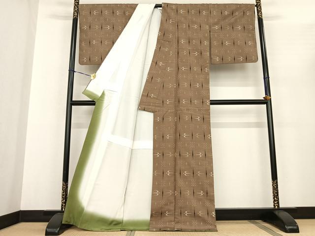 平和屋着物●上質な紬　琉球絣　正絹　逸品　AABF0281fy