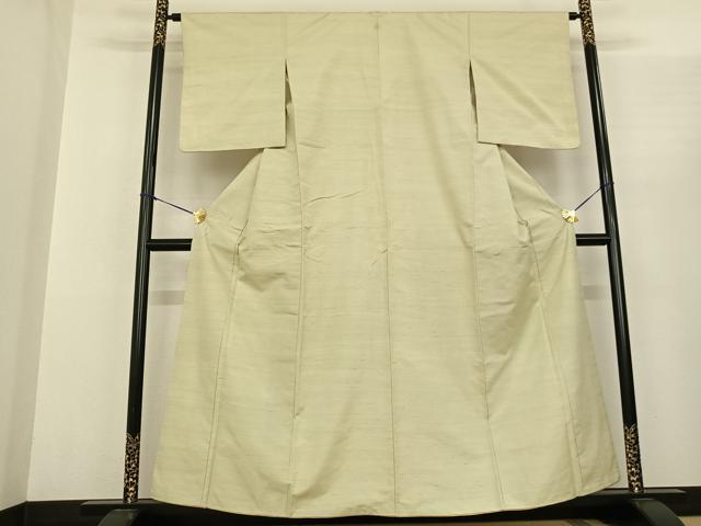 平和屋着物●上質な紬 色無地 女郎花色 正絹 逸品 AABF0282fy