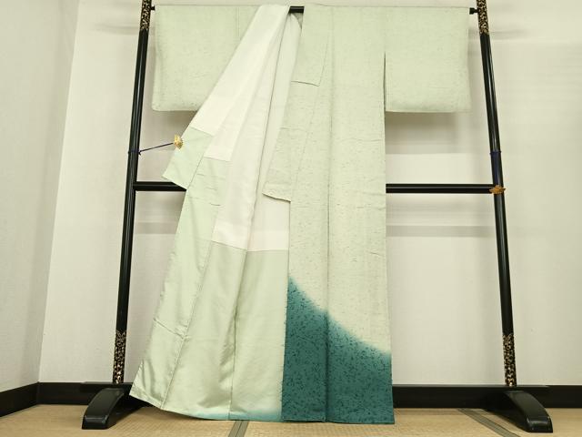 平和屋着物●訪問着　髭紬　霞文　暈し染め　正絹　逸品　AABF0283fy 平和屋着物○訪問着 髭紬 霞文 暈し染め 正絹 逸品 AABF0283fy