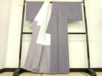 平和屋着物●上質な紬　色無地　半色　正絹　逸品　未使用　AABF0284fy