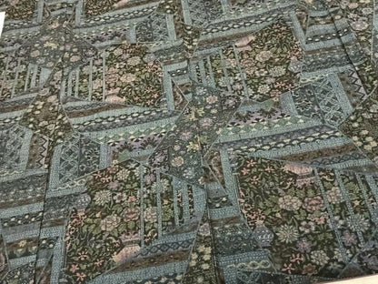 平和屋着物●本真綿結城紬　100亀甲　切嵌花文　正絹　逸品　AABF0285fy
