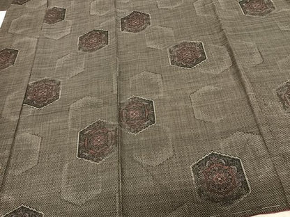 平和屋着物●本場大島紬 一元絣 亀甲花文 正絹 逸品 未使用 AABF0294fy