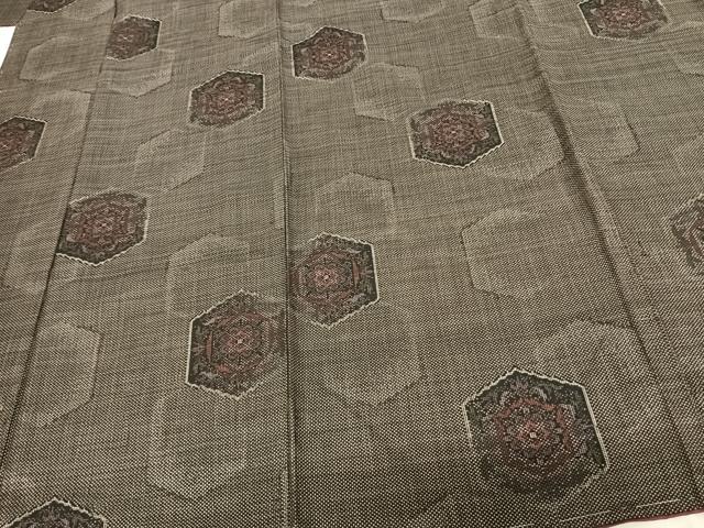 平和屋着物●本場大島紬 一元絣 亀甲花文 正絹 逸品 未使用 AABF0294fy