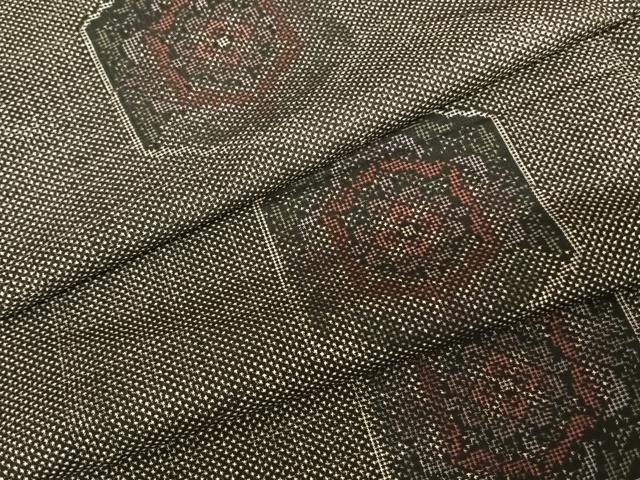 平和屋着物●本場大島紬 一元絣 亀甲花文 正絹 逸品 未使用 AABF0294fy