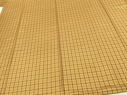 平和屋着物●黄八丈 紬 綾織 格子 正絹 逸品 AABF0297fy