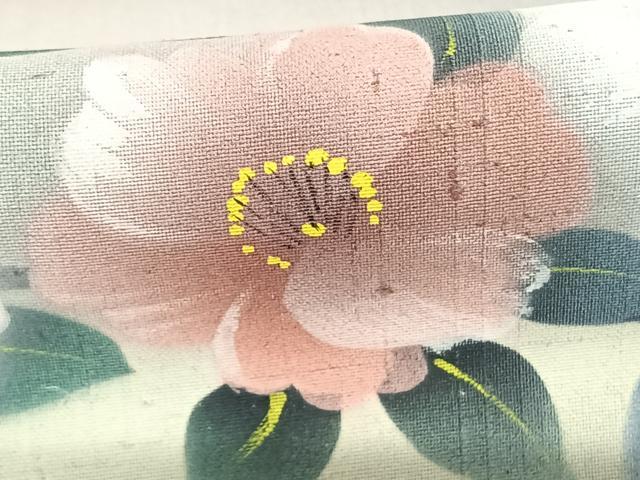 平和屋着物●訪問着　紬地　手描き　風景枝花文　暈し染め　正絹　逸品　AABF0303fy 平和屋着物○訪問着 紬地 手描き 風景枝花文 暈し染め