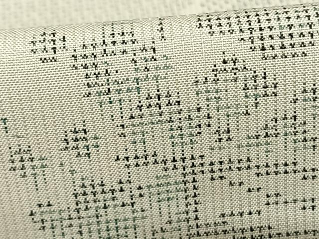 平和屋着物●本場大島紬　白大島　120亀甲　色紙風景花文　正絹　逸品　AABF0306fy