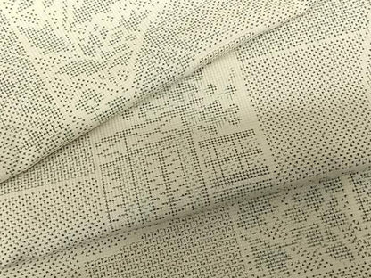平和屋着物●本場大島紬　白大島　120亀甲　色紙風景花文　正絹　逸品　AABF0306fy