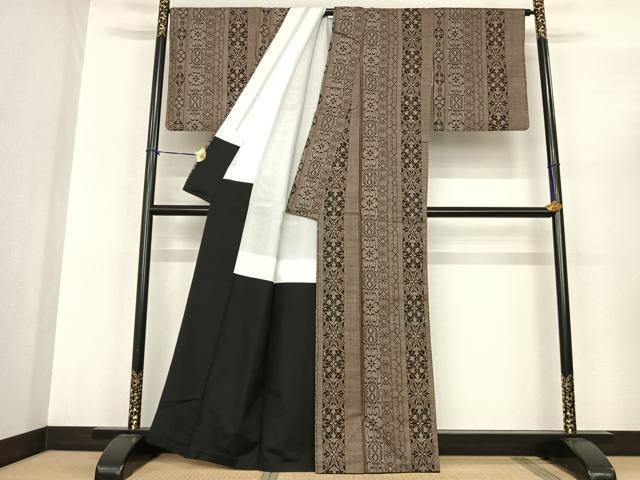 平和屋着物●本場大島紬　カタス9マルキ　吉祥花間道　正絹　逸品　AABF0307fy