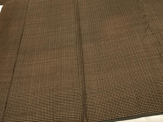 平和屋着物●男性 紬 アンサンブル 格子 正絹 逸品 AABF0312fy