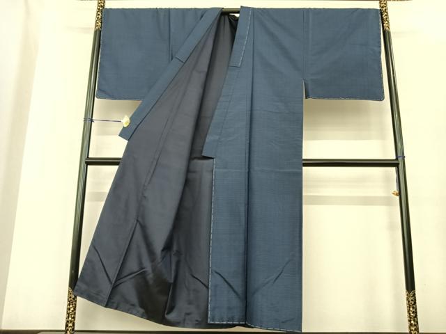 平和屋着物●男性 本場大島紬 アンサンブル 手織 格子 井田哲則作 証紙付き 正絹 逸品 未使用 AABF0314fy