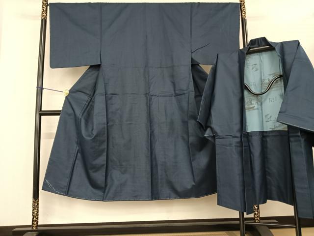 平和屋着物●男性 紬 アンサンブル 100亀甲 総詰め 正絹 逸品 未使用 AABF0315fy