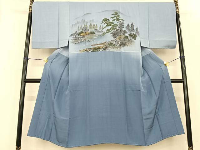 平和屋着物●男性 本場大島紬 アンサンブル 長襦袢(袷)セット 格子 正絹 逸品 未使用 AABF0316fy