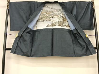 平和屋着物●男性 大島紬 アンサンブル 100亀甲 反端付き 正絹 逸品 未使用 AABF0319fy