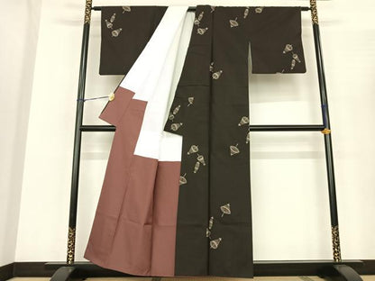 平和屋着物●本場大島紬　カタス7マルキ　総絣　地空き　番傘　正絹　逸品　AABF0323fy