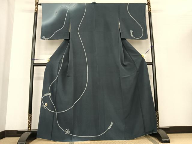 平和屋着物●訪問着　友禅　結び紐文　鈴　暈し染め　正絹　逸品　AABF0327fy