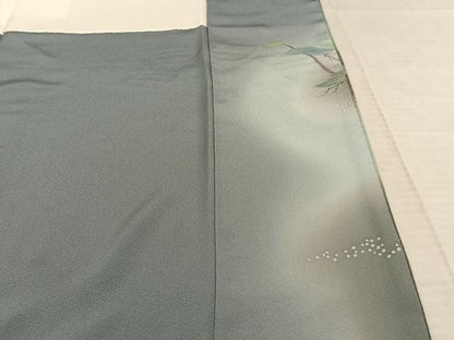 平和屋着物●訪問着　駒刺繍　風景文　暈し染め　金彩　正絹　逸品　AABF0329fy