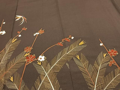 平和屋着物●訪問着　花鳥文　金彩　正絹　逸品　AABF0333fy