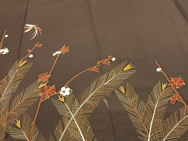 平和屋着物●訪問着　花鳥文　金彩　正絹　逸品　AABF0333fy