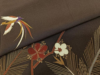 平和屋着物●訪問着　花鳥文　金彩　正絹　逸品　AABF0333fy