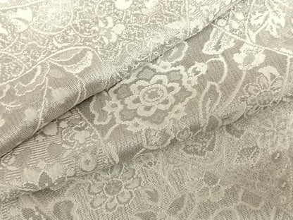 平和屋着物●天目織　お召　切嵌花文　正絹　逸品　AABF0334fy