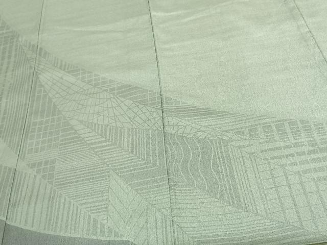 平和屋着物●本塩沢　やまだ織　幾何学文様　正絹　逸品　AABF0335fy