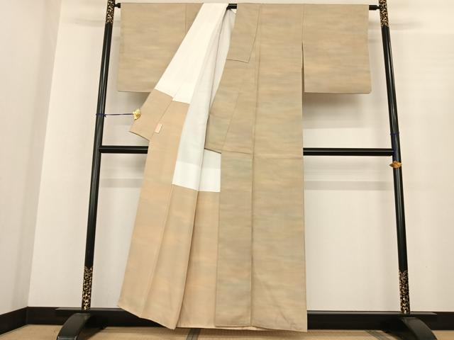 平和屋着物●上質な紬 霞文 正絹 逸品 AABF0336fy