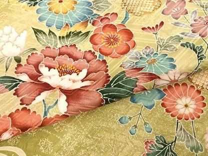 平和屋着物●豪華振袖　枝花文　暈し染め　金彩　正絹　逸品　AABF0340fy