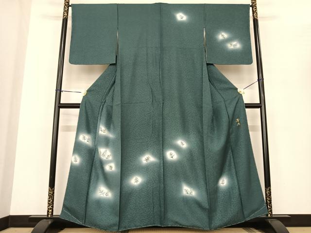 平和屋着物●巨匠　前田華清　手描き　訪問着　草葉文　暈し染め　正絹　逸品　未使用　AABF0342fy
