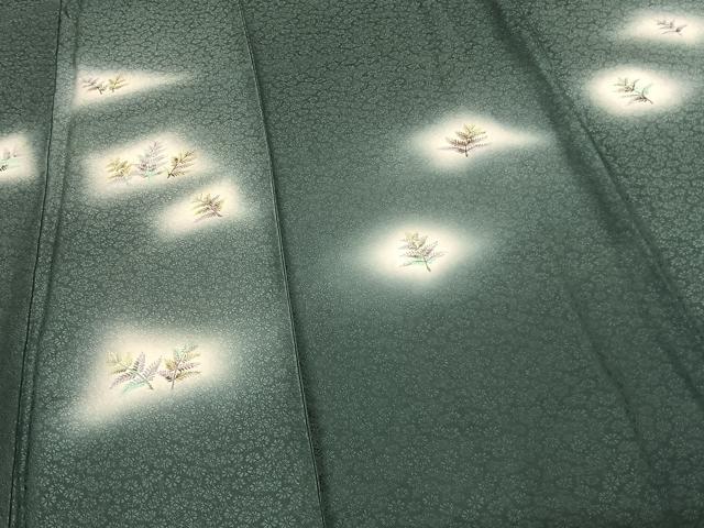 平和屋着物●巨匠　前田華清　手描き　訪問着　草葉文　暈し染め　正絹　逸品　未使用　AABF0342fy