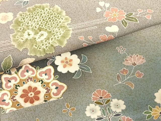 平和屋着物○訪問着 友禅 作家物 駒刺繍 絞り 雪輪花文 暈